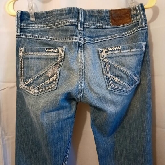 BKE Jeans The Buckle sz 25L Sabrina Slim Boot Designer Denim Dark wash (30x33) - Picture 3 of 10